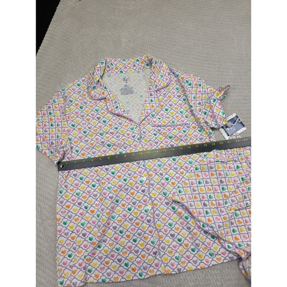 Roller Rabbit X Target Pajama Set Womens Medium Heart Print Scalloped Hem - Picture 3 of 8